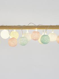 Ghirlanda a LED Colorain, 378 cm, Lanterne: poliestere certificato WF, Bianco, azzurro, rosa chiaro, giallo chiaro, Lung. 378 cm