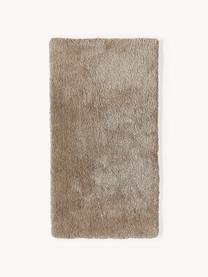 Načechraný koberec s vysokým vlasem Leighton, Mikrovlákno (100 % polyester, s certifikátem GRS), Hnědá, Š 80 cm, D 150 cm (velikost XS)