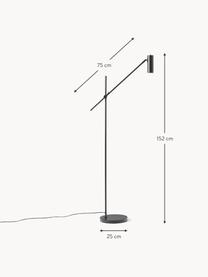Leselampe Cassandra, Lampenschirm: Metall, pulverbeschichtet, Schwarz, matt, H 152 cm