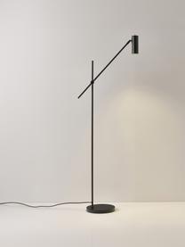 Lámpara de lectura Cassandra, Pantalla: metal con pintura en polv, Cable: cubierto en tela, Negro, Al 152 cm