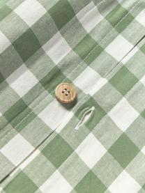 Housse de couette en coton à carreaux Nels, Tons verts, blanc, larg. 200 x long. 200 cm
