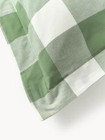 Károvaný bavlněný povlak na přikrývku Nels, Odstíny zelené, bílá, Š 200 cm, D 200 cm