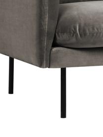Samt-Sessel Moby, Bezug: Samt (Hochwertiger Polyes, Gestell: Massives Kiefernholz, FSC, Beine: Metall, pulverbeschichtet, Samt Taupe, B 90 x T 90 cm