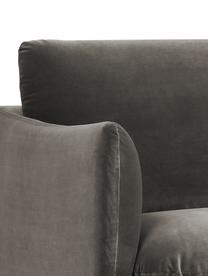Samt-Sessel Moby, Bezug: Samt (Hochwertiger Polyes, Gestell: Massives Kiefernholz, FSC, Beine: Metall, pulverbeschichtet, Samt Taupe, B 90 x T 90 cm