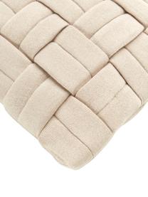 Housse de coussin tissé rectangulaire beige clair Norman, Beige, larg. 30 x long. 50 cm