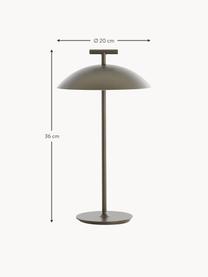 Lampada da tavolo portatile a LED da interno-esterno Mini Geen-A, luce regolabile, Metallo verniciato a polvere, Greige, Ø 20 x Alt. 36 cm