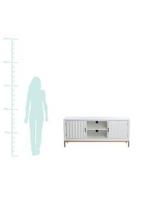 Mueble TV Ben, Blanco, dorado, An 150 x Al 64 cm