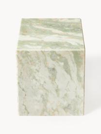 Stolik pomocniczy z marmuru Dila, Marmur, płyta pilśniowa średniej gęstości (MDF), Szałwiowy zielony, marmurowy, S 40 x W 45 cm