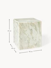 Marmor-Beistelltisch Dila, Marmor, Mitteldichte Holzfaserplatte (MDF), Salbeigrün, marmoriert, B 40 x H 45 cm