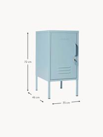 Szafka nocna z metalu The Skinny, lewostronna, Stal malowana proszkowo, Jasny niebieski, S 35 x W 72 cm