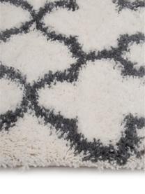 Alfombra corredor de pelo largo Mona, Parte superior: 100% polipropileno, Reverso: 78% yute, 14% algodón, 8%, Blanco crema, An 80 x L 250 cm