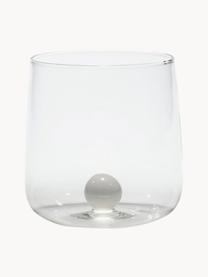 Mundgeblasene Wassergläser Bilia, 6 Stück, Borosilikatglas, Transparent, Weiss, Ø 9 x H 9 cm, 440 ml