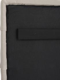 Gestoffeerd fluwelen hoofdeinde Teggan, Bekleding: fluweel (100% polyester), Frame: multiplex, massief hout D, Fluweel lichtbeige, B 183 cm x H 115 cm
