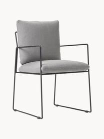 Silla tapizada de metal Wayne, Tapizado: 80% poliéster 20% lino Al, Estructura: metal con pintura en polv, Tejido gris, An 54 x F 52 cm