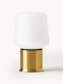 Mobile LED-Outdoor Tischlampe London, dimmbar, Kunststoff, Weiß, Goldfarben, Ø 9 x H 15 cm