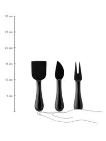 Käsemesser Evalda in Schwarz, 3er-Set, Messer: Edelstahl 14/1, lackiert, Beutel: Canvas, Schwarz, Set mit verschiedenen Größen