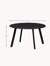 Ronde tuintafel Fer, Gecoat metaal, Zwart, Ø 70 x H 40 cm