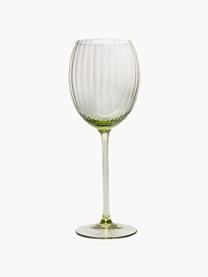 Verres à vin blanc artisanaux Lyon, 2 pièces, Verre, Vert olive, Ø 7 x haut. 23 cm, 380 ml