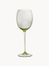 Set de copas de vino blanco artesanales Lyon, 2 uds., Vidrio, Verde oliva, Ø 7 x Al 23 cm, 380 ml