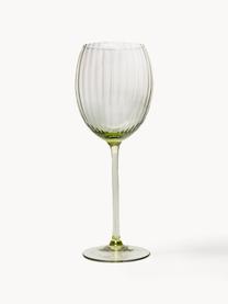 Verres à vin blanc artisanaux Lyon, 2 pièces, Verre, Vert olive, Ø 7 x haut. 23 cm, 380 ml