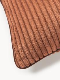 Poduszka XL ze sztruksu Kylen, Tapicerka: sztruks (90% poliester, 1, Terakota, ciemny brązowy, S 30 x D 115 cm