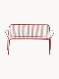 Panchina da giardino Hiray, Acciaio zincato, laccato, Rosso ruggine, Larg. 121 x Prof. 68 cm