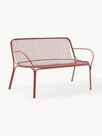 Banc de jardin Hiray, Acier galvanisé, laqué, Rouge rouille, larg. 121 x prof. 68 cm