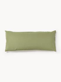 Funda de almohada de percal lavado Debbie, Verde oliva, An 45 x L 110 cm