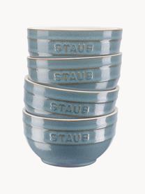 Handgefertigte Schüsseln Ceramique in verschiedenen Größen, 4 Stück, Keramik, emailliert, Petrol, Ø 12 x H 6 cm