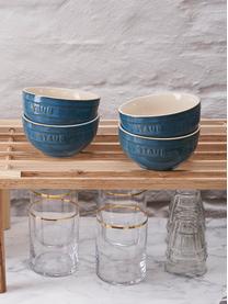 Handgemaakte schalen Ceramique in verschillende formaten, 4 stuks, Keramiek, geëmailleerd, Petrol, Ø 12 x H 6 cm