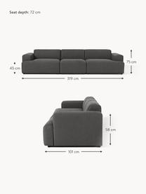 Sofa Melva (4-Sitzer), Bezug: 100 % Polyester Der strap, Gestell: Massives Kiefern- und Fic, Füße: Kunststoff Dieses Produkt, Webstoff Anthrazit, B 319 x T 101 cm