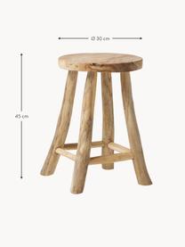 Tabouret en bois de teck Badia, Bois de teck, Bois de teck, Ø 30 x haut. 45 cm