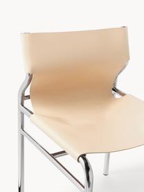 Chaise en cuir Haku, Beige clair, Ø 65 x haut. 55 cm