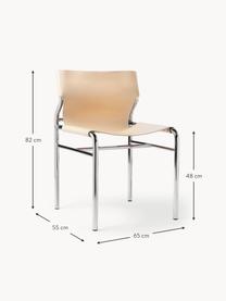 Chaise en cuir Haku, Beige clair, Ø 65 x haut. 55 cm