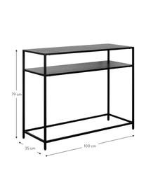 Metall-Konsole Neptun mit Ablage, Metall, pulverbeschichtet, Schwarz, B 100 x H 79 cm