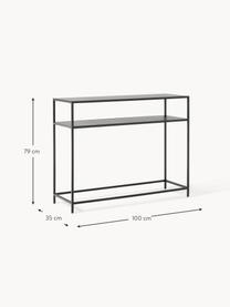 Consolle in metallo Neptun, metallo verniciato a polvere, Nero, Larg. 100 x Alt. 79 cm