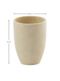 Vaso cepillo de dientes de mármol Luxor, Mármol, Mármol beige, Ø 8 x Al 10 cm