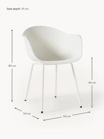 Sedia da giardino da interno-esterno Claire, Gambe: metallo verniciato a polv, Bianco, Larg. 60 x Prof. 54 cm