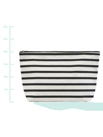 Portatrucchi con cerniera Stripes, 38% cotone, 40% poliestere, 22% rayon, Nero, bianco, Larg. 32 x Alt. 20 cm