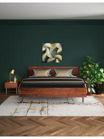 Łóżko z drewna Ravello, Korpus: lite drewno sheesham, lak, Nogi: stal malowana proszkowo, Brązowy, S 160 x D 200 cm