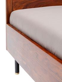 Letto in legno Ravello, Gambe: acciaio verniciate a polv, Marrone, 160 x 200 cm