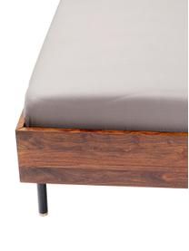 Letto in legno Ravello, Gambe: acciaio verniciate a polv, Marrone, 160 x 200 cm