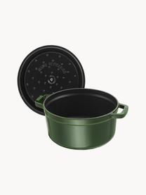 Casseruola rotonda in ghisa La Cocotte, Ghisa smaltata, Verde scuro, argentato, Ø 24 x Alt. 15 cm, 3,8 l