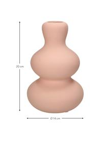 Vaso in gres Fine, Terracotta, Rosa, bianco crema, Ø 14 x Alt. 20 cm