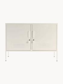 Credenza in metallo Lowdown, Acciaio verniciato a polvere, Bianco crema, Larg. 100 x Alt. 72 cm