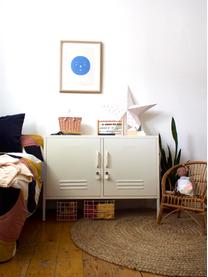 Credenza in metallo Lowdown, Acciaio verniciato a polvere, Bianco crema, Larg. 100 x Alt. 72 cm