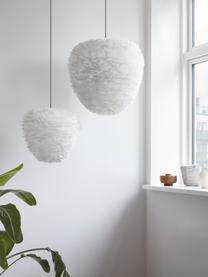 Hanglamp Eos Evia van veren, Lampenkap: ganzenveren, textiel, Wit, Ø 40 x H 39 cm