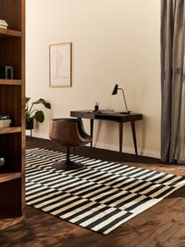 Tappeto Kilim a righe tessuto a mano Donna, Retro: 100% cotone Nel caso dei , Nero, bianco crema, Larg. 160 x Lung. 230 cm  (taglia M)