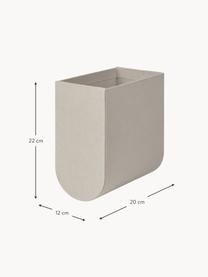 Caja artesanal Curved, Funda: 100% algodón, Estructura: cartón, Greige, An 12 x Al 22 cm