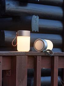 Mobile Dimmbare Tischlampe Sound Jar mit Lautsprecher , Lampenschirm: Kunststoff, Griff: Kunststoff, Silberfarben, Weiss, Ø 9 x H 14 cm